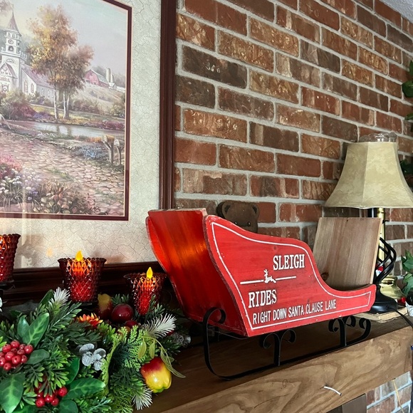 ❤️ Rare Vintage 1978 Solid Wood Hand Painted Christmas Sleigh - Picture 3 of 5